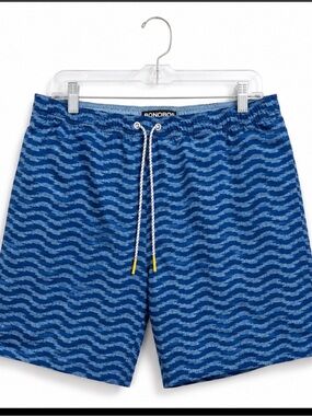 Bonobos Blue Wave Pattern Swim Trunks Board shorts.